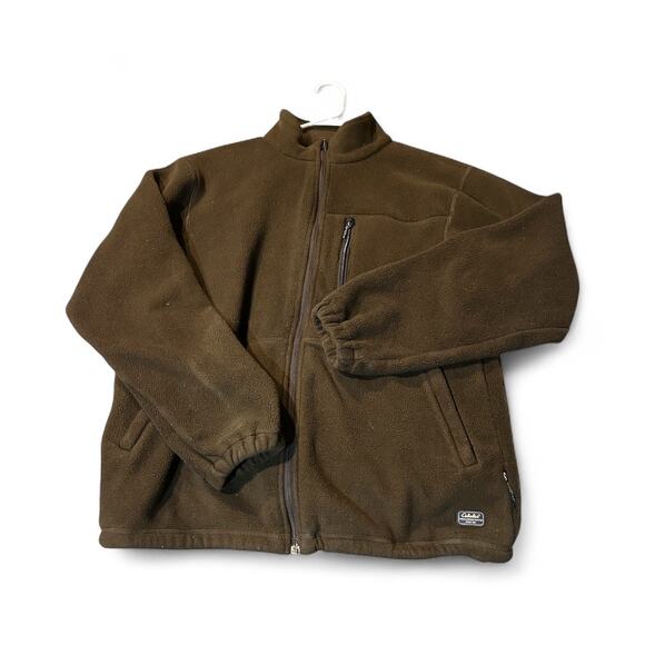 VTG Cabela’s Men’s Fleece Jacket Sz Med Tall Brown Full zip Front Warm - Picture 1 of 6